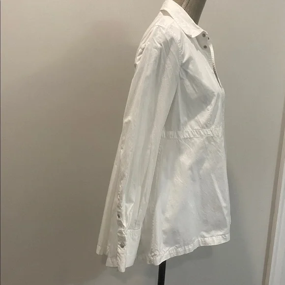 Diesel White Layered Peplum Shirt Snap Front Size medium - Picture 6 of 14